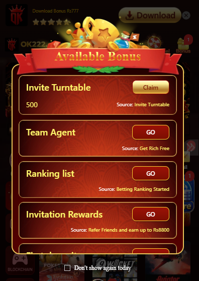 ok222 game bonus